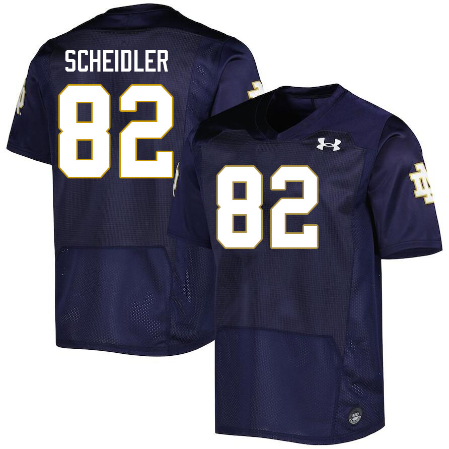 Men #82 Leo Scheidler Notre Dame Fighting Irish College Football Jerseys Stitched-Navy